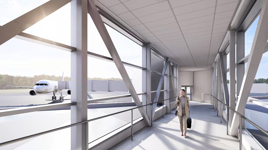 Les travaux comprennent la mise à niveau d'une barrière pour accueillir des aéronefs de plus grands gabarits Photo : Crédit : YQB