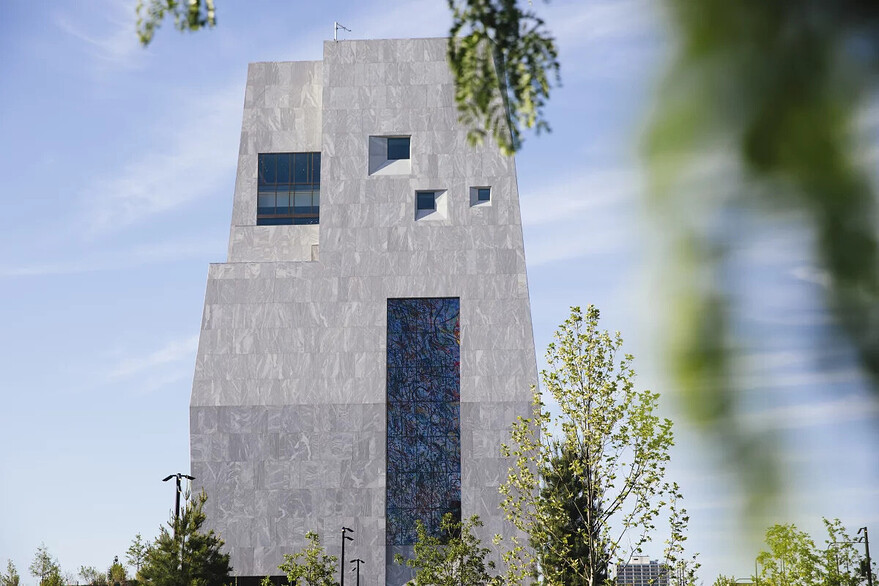An exterior view of the Obama Presidential Center in Chicago. - Lucy Hewett for NPR