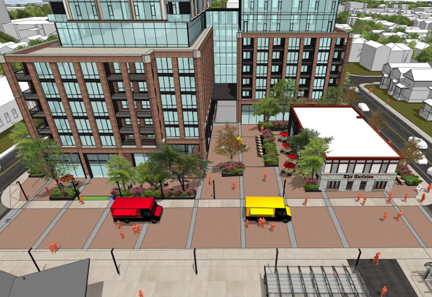 The City of Ottawa has received an Official Plan and Zoning Bylaw Amendment proposal to build a 38-storey high-rise and “reimagine” the Carleton Tavern. (Stantec Consulting/Hobin Architecture/report)