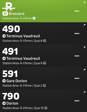 Capture d'écran de l'application Transit