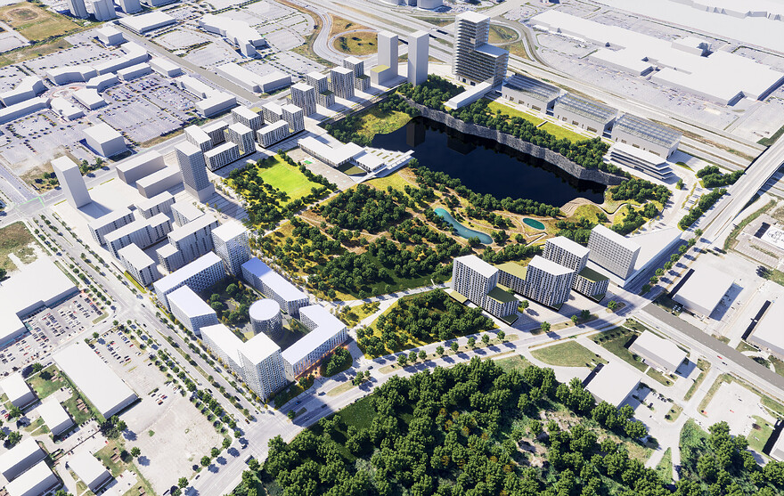 Vue aérienne Groupe Angus à Laval (Groupe CNW/Cabinet de la ministre responsable de l'Habitation et ministre responsable de la Condition féminine)