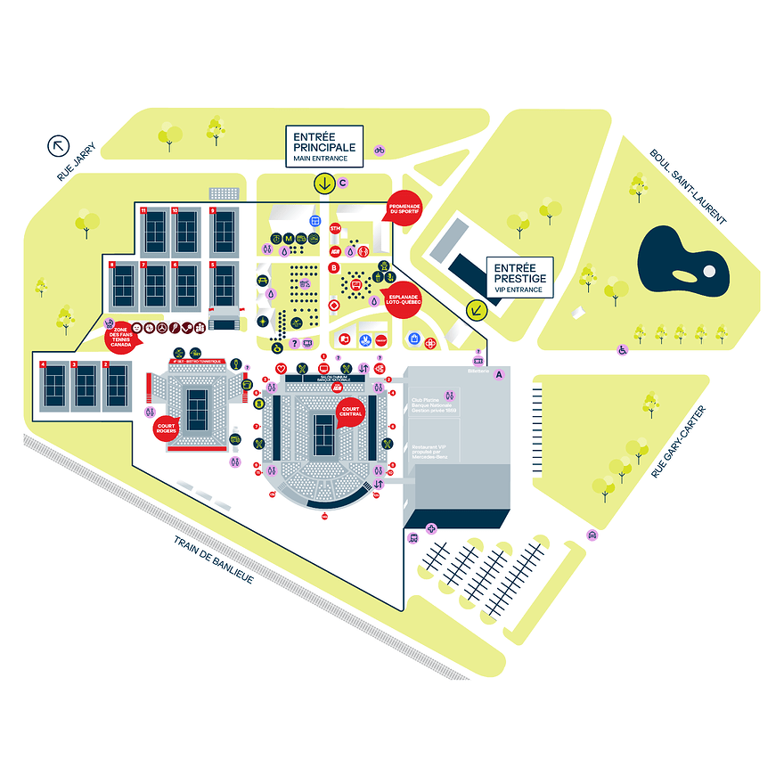 Plan du site actuel @Tennis Canada 2026