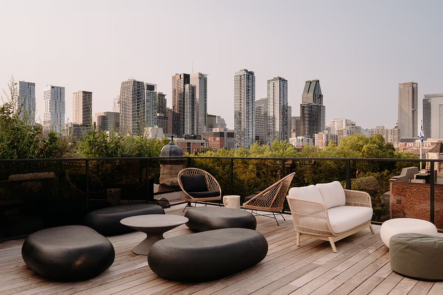 Maison Grinder’s rooftop terrace, with a view of the Montreal skyline. — MATDEROME/Supplied