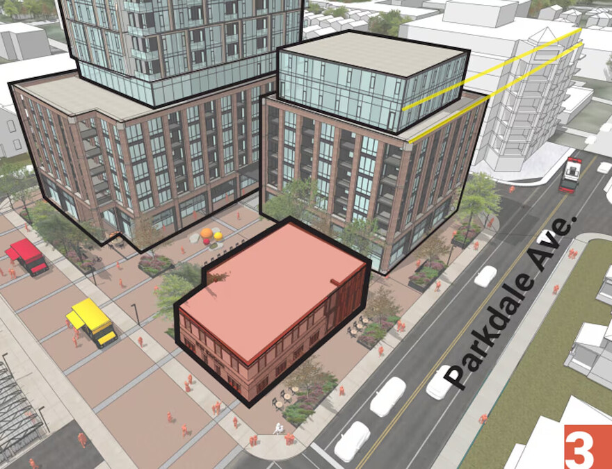 A proposal by Taggart and Stantec Consulting calls for the Carleton Tavern to be demolished and “reimagined” as part of a plan to build a 38-storey high-rise on Parkdale Avenue in Ottawa. (Stantec Consulting/Hobin Architecture/report)