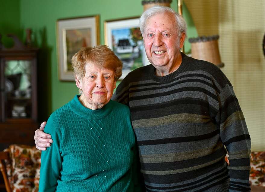 Rachel L'Heureux et son frère Gilles.
