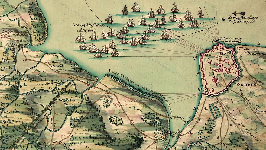 Photo: Library of Congress — La flotte anglaise de Phips n'a fait que passer devant Québec en octobre 1690.