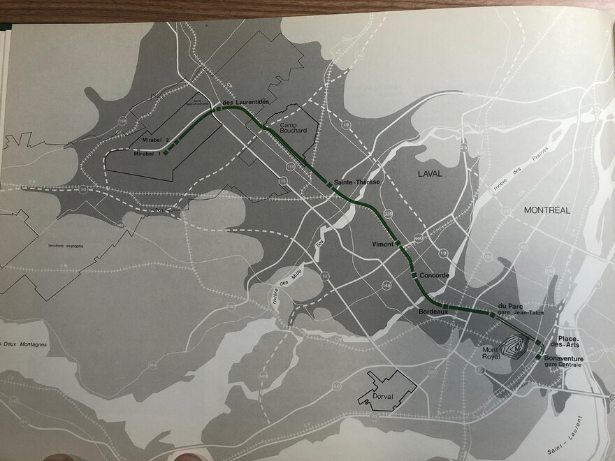 Carte du tracé du REM 1.0 dans le projet TTRAMM