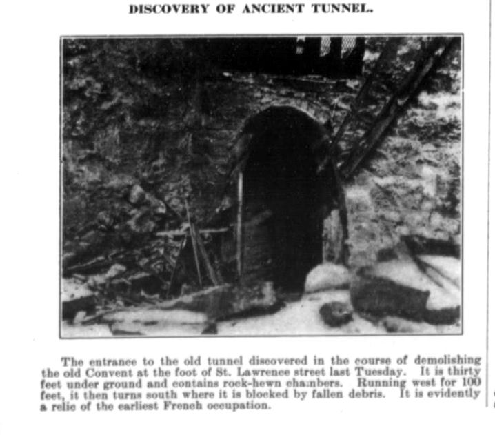 1913 tunnel rue StLaurent Soeurs Grises