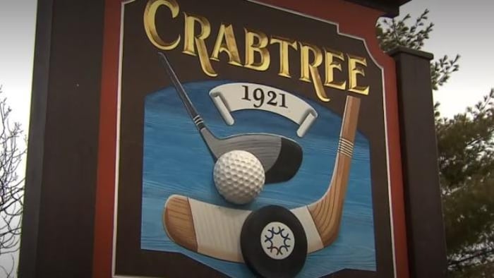 Pancarte annonçant la municipalité de Crabtree.