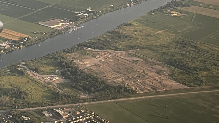 Le terrain de Northvolt, vu du ciel, le 23 juillet 2024.