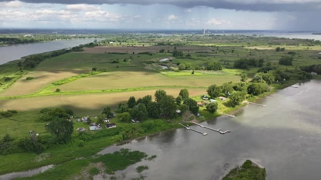 Une vue aérienne de l’île Sainte-Thérèse.