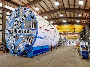 The REM's tunnel boring machine has completed a 2.5-kilometre link from the Technoparc in St-Laurent to the underground area where the REM station will be built in the airport’s basement level.