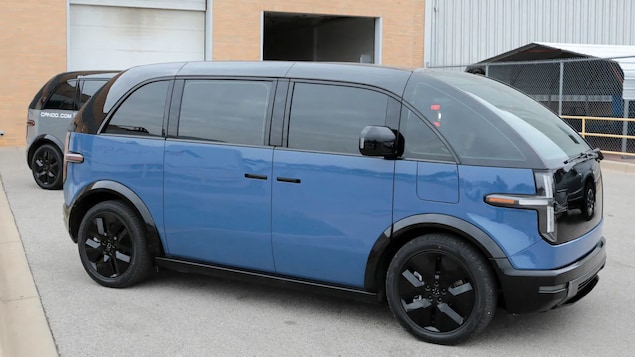 An electric Canoo LV (Lifestyle Vehicle) at a factory in Livonia, Mich., last month. Quirky new designs can make EVs attractive items of conspicuous consumption for those who can afford them.
