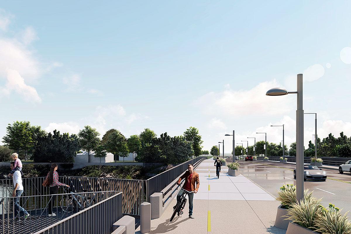 Une deuxième phase au projet du pont Jacques-Bizard en 2025. Crédit : Ville de Montréal