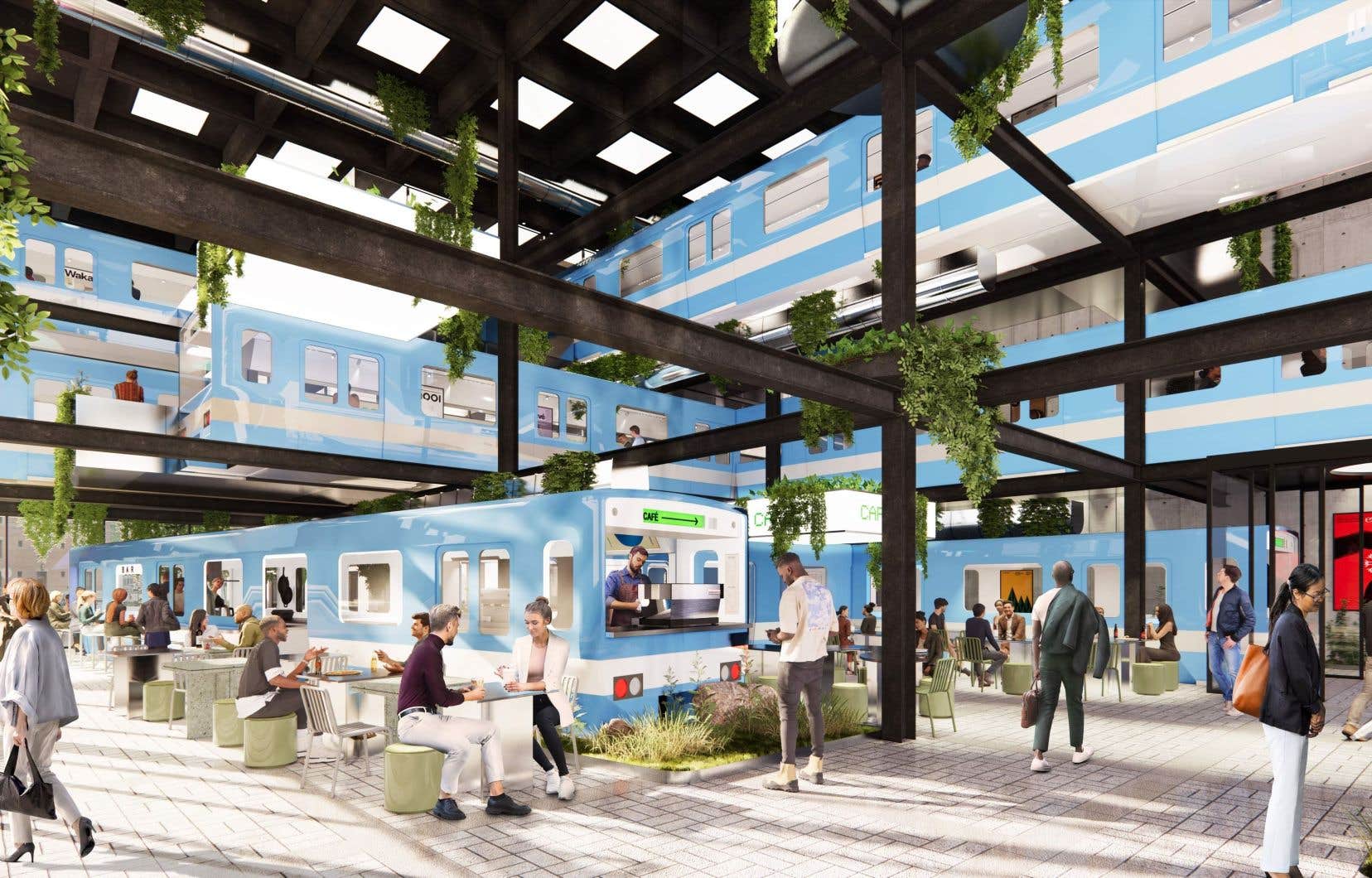 Visualisation 3D de l’intérieur du projet de centre culturel de l’organisme MR-63, qui sera construit à Griffintown
