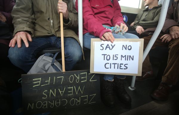Protesters in Oxford resist the oppressive yoke of walkability on Feb. 18.