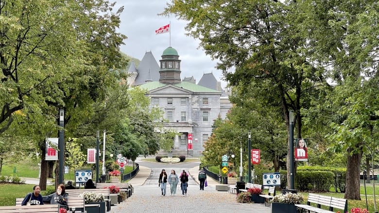 Photo of McGill campus and people walking