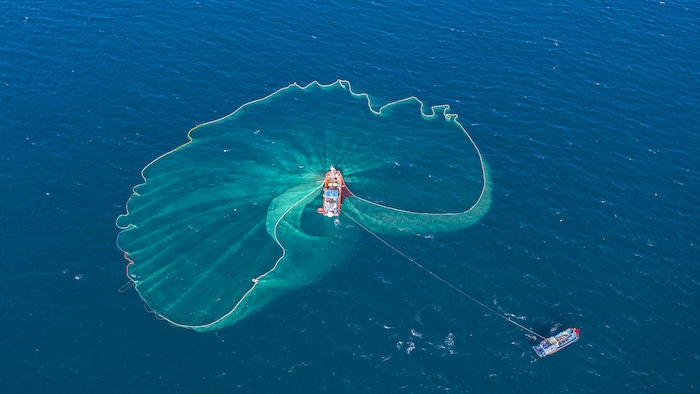 Un bateau de pêche dans la mer près de Dai Lanh, dans la province de Phu Yen, au Vietnam.