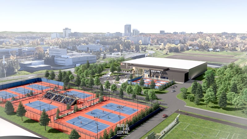 Le futur centre de tennis de l'Université Laval comprendra 16 terrains de tennis, soit huit terrains extérieurs et huit terrains intérieurs, et six terrains de pickleball extérieurs.