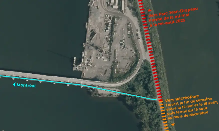 Promenade fluviale - Estacade du pont Champlain