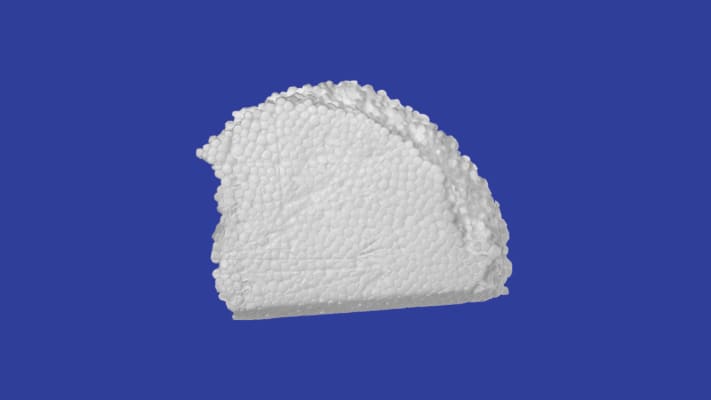 Piece of white protective styrofoam