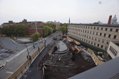 Construction de la station Edouard-Montpetit