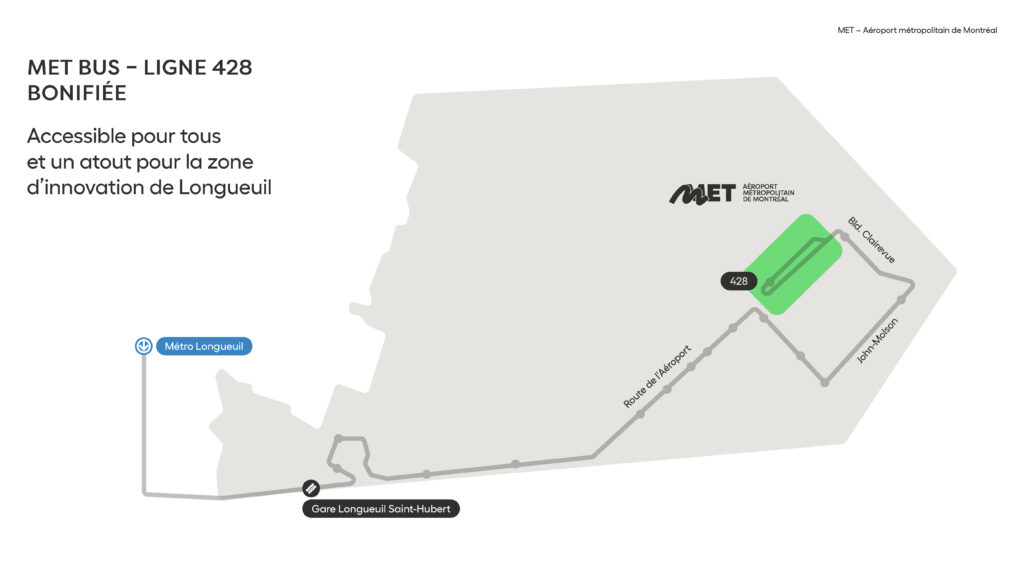 Le trajet de la navette METbus 428.