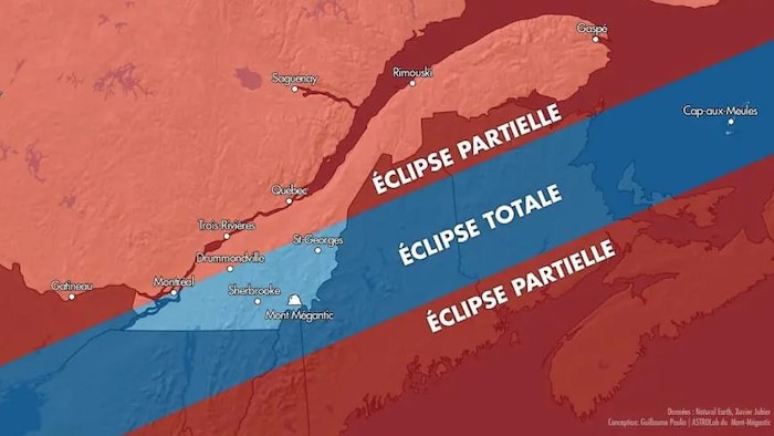 L'éclipse sera visible de partout au Canada.