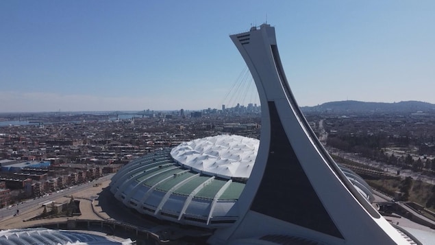 Le stade olympique vu des airs.