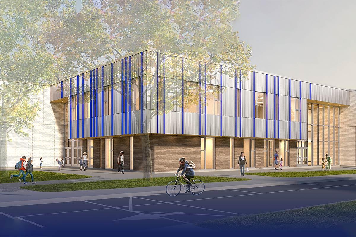 Construction d’une nouvelle école primaire à Les Cèdres. Crédit : BBBL architectes (Groupe Provencher_Roy)