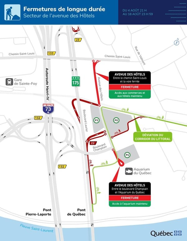 Le plan du ministère des Transports pour des travaux entamés sur l'avenue des Hôtels.