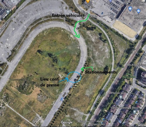 Lieu : 5 510, rue Jean-Talon Ouest, Montréal (voir carte). De la signalisation sera installée afin de guider les véhicules sur le site. (Groupe CNW/Ville de Montréal - Cabinet de la mairesse et du comité exécutif)