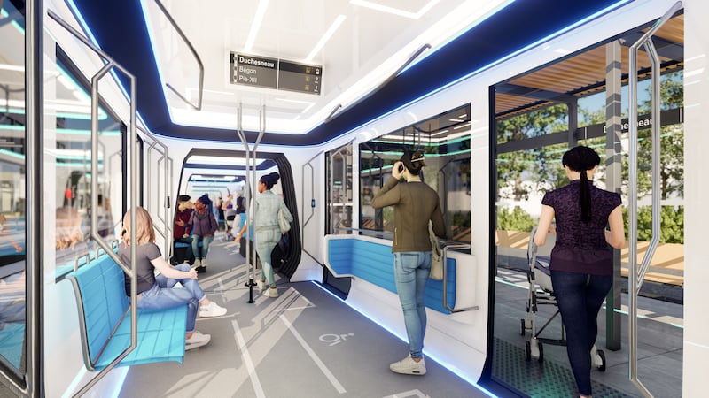 Maquette de l'intérieur du tramway de Québec