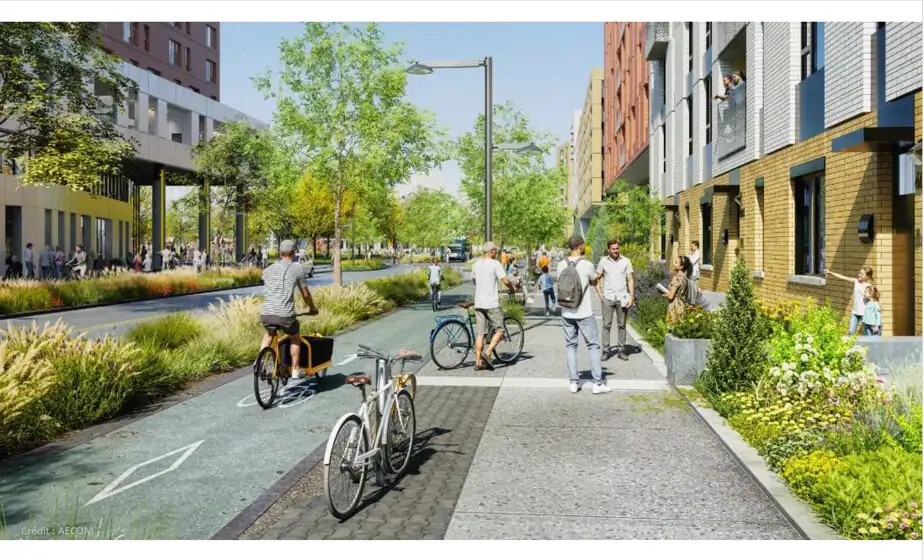 ILLUSTRATION FOURNIE PAR GALOPH — Le futur quartier Namur-Hippodrome compterait très peu de stationnements en surface.