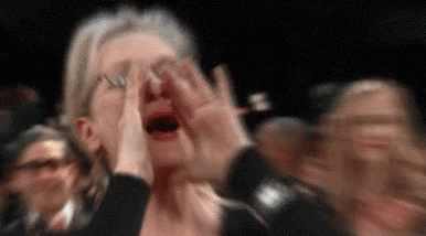 Yelling Meryl Streep GIF - Yelling Meryl Streep Cheer - Discover & Share GIFs