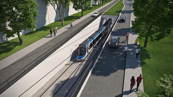 Esquisse du futur tramway.